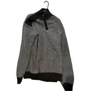 Alexander Julian 1/4 Gray Black Sweater Mens 3XL